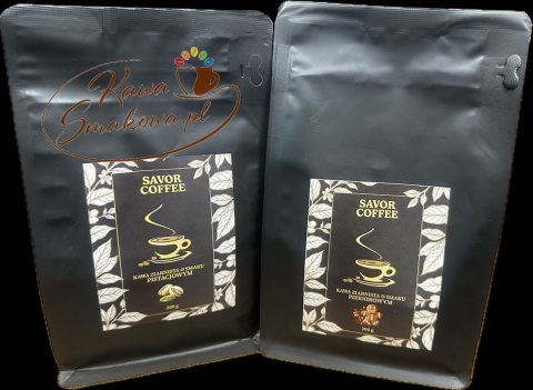 Savor Coffee pistacjowa 200g i Savor Coffee piernikowa 200g kawy ziarniste