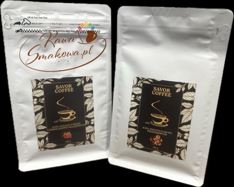 Savor Coffee czekoladowo-malinowa 200g i Savor Coffee piernikowa 200g kawy mielone