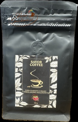 Savor Coffee czekoladowo-malinowa 200g i Savor Coffee piernikowa 200g kawy ziarniste