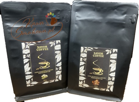 Savor Coffee pistacjowa 200g i Savor Coffee piernikowa 200g kawy ziarniste