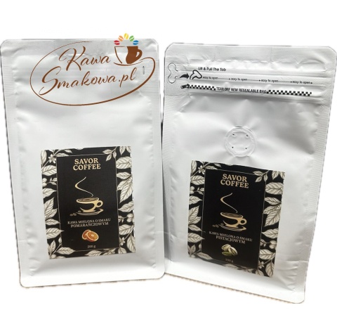 Savor Coffee pomarańczowa 200g i Savor Coffee pistacjowa 200g kawy mielone
