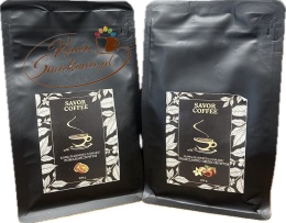 Savor Coffee pomarańczowa 200g i Savor Coffee waniliowo-orzechowa 200g kawy ziarniste