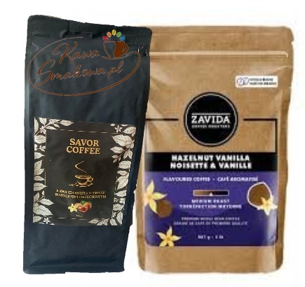 ZAVIDA Waniliowo-orzechowa (Hazelnut Vanilla) 907g i Savor Coffee waniliowo-orzechowa 1kg kawa ziarnista
