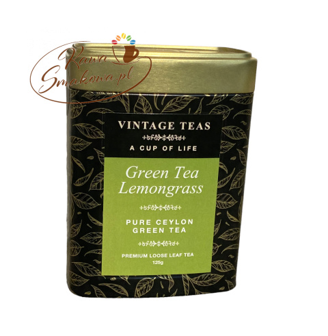 Herbata zielona Vintage Lemongrass liściasta w puszce 125g